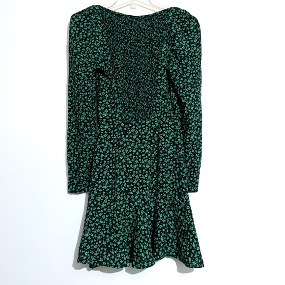 Zara Floral Print Sweetheart Neckline Long Sleeves Mini Dress - Picture 5 of 10